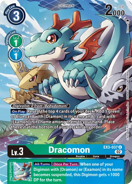 Digimon TCG Card 'EX3-037_P1' 'Dracomon'