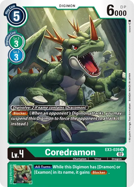 Digimon TCG Card 'EX3-039' 'Coredramon'