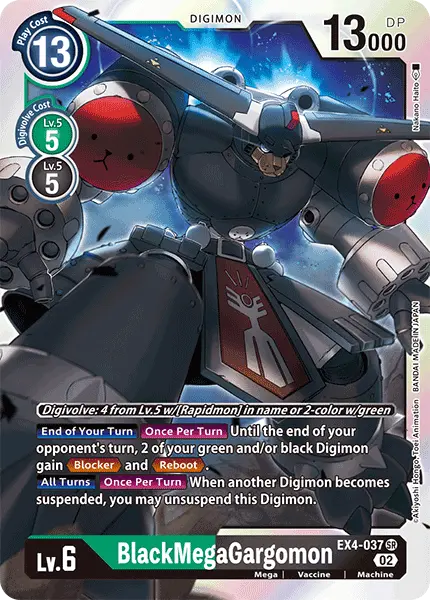 Deck EX4 BlackMegaGargomon with preview of card EX4-037