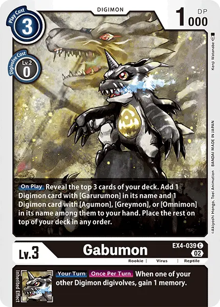 Digimon TCG Card 'EX4-039' 'Gabumon'