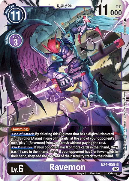 Deck EX4 Ravemon with preview of card EX4-058