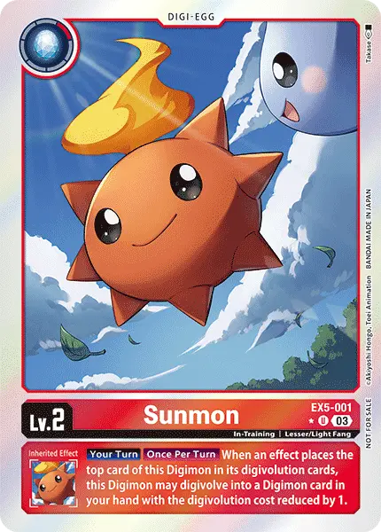 Digimon TCG Card EX5-001_P1 Sunmon