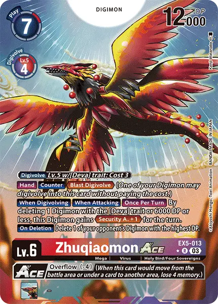 Digimon TCG Card EX5-013_P1 Zhuqiaomon