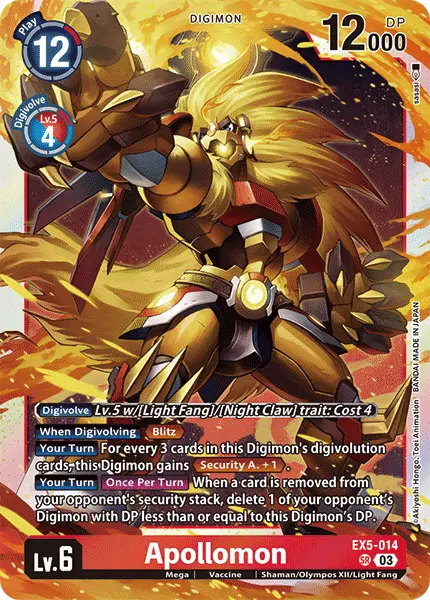 Digimon TCG Card 'EX5-014' 'Apollomon'