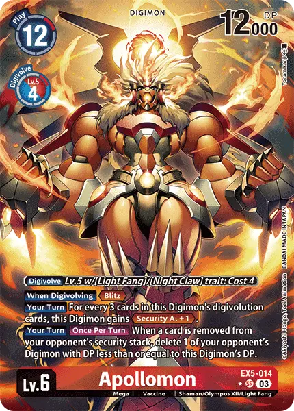 Digimon TCG Card 'EX5-014_P1' 'Apollomon'