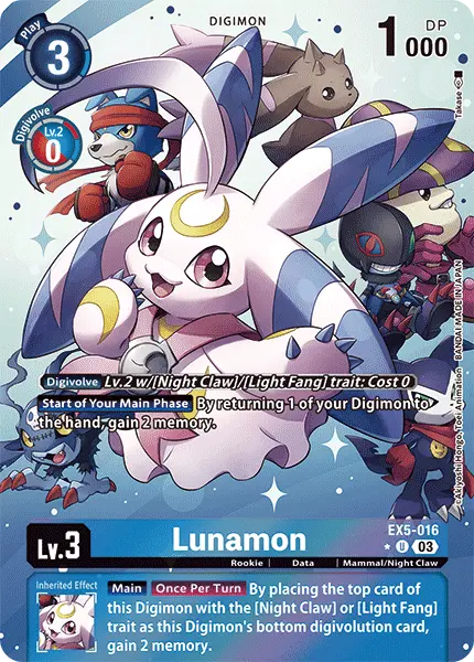 Digimon TCG Card EX5-016_P1 Lunamon