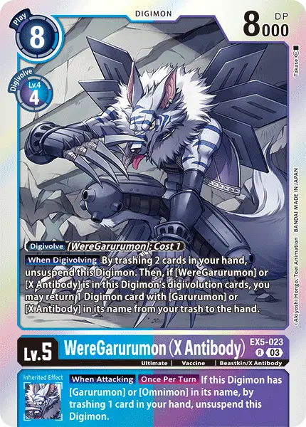 Digimon TCG Card 'EX5-023' 'WereGarurumon (X Antibody)'