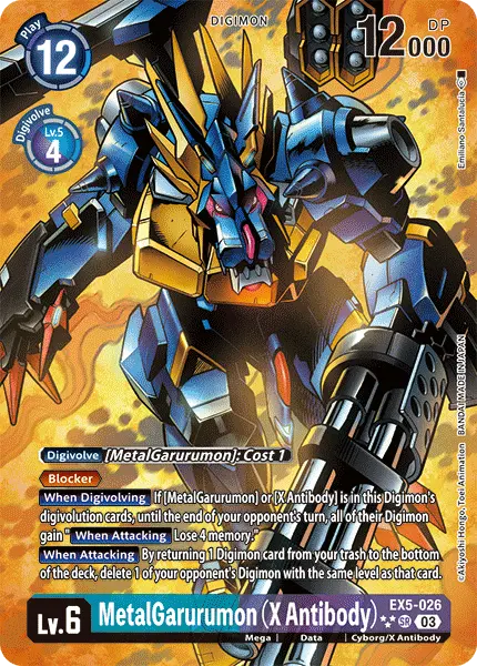 Digimon TCG Card EX5-026_P3 MetalGarurumon (X Antibody)