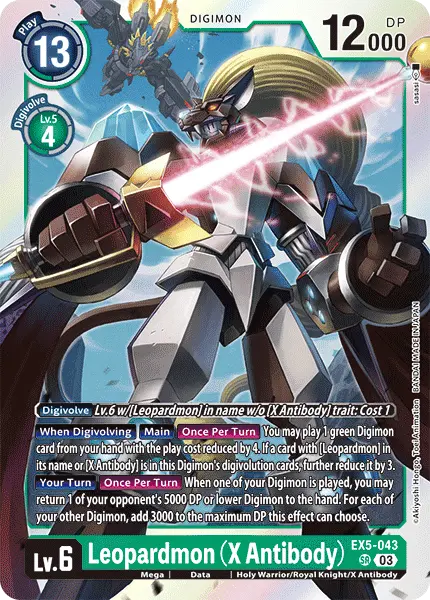 Deck EX5 Leopardmon Deva with preview of card EX5-043