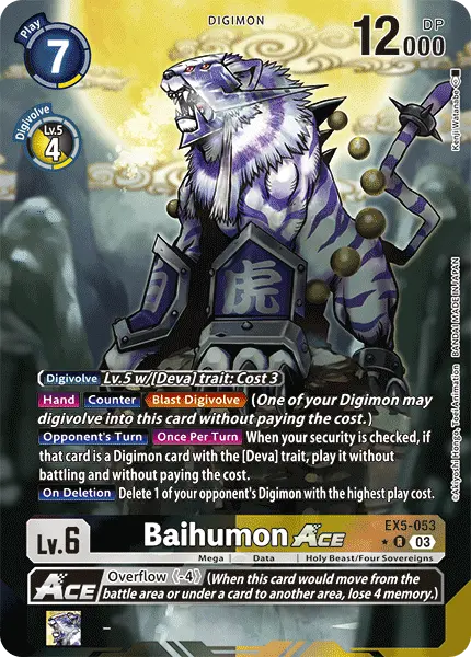 Digimon TCG Card EX5-053_P1 Baihumon