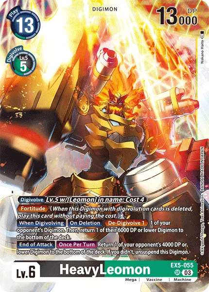 Deck EX5 HeavyLeomon Bandai with preview of card EX5-055