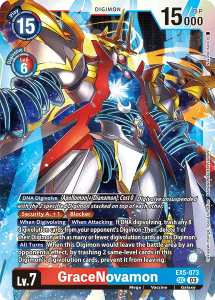 Deck EX5 GraceNovamon Bandai with preview of card EX5-073