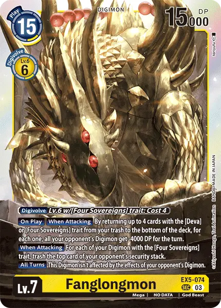 Digimon TCG Card 'EX5-074' 'Fanglongmon'