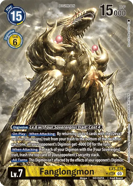 Digimon TCG Card 'EX5-074_P1' 'Fanglongmon'