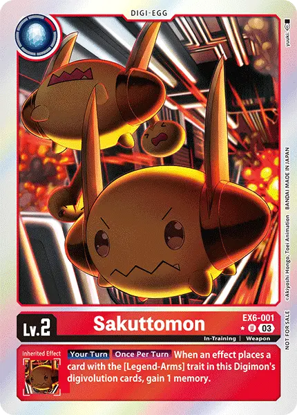 Digimon TCG Card EX6-001_P1 Sakuttomon