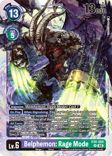 Digimon TCG Card EX6-060 Belphemon: Rage Mode