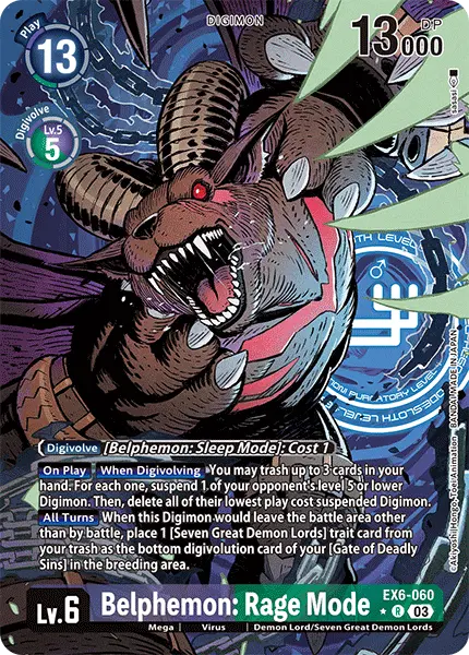 Digimon TCG Card EX6-060_P1 Belphemon: Rage Mode