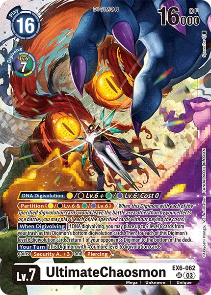 Digimon TCG Card 'EX6-062' 'UltimateChaosmon'