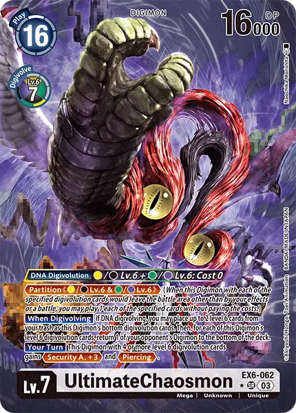 Digimon TCG Card 'EX6-062_P1' 'UltimateChaosmon'