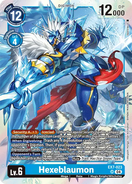 Deck EX7 Hexeblaumon with preview of card EX7-023