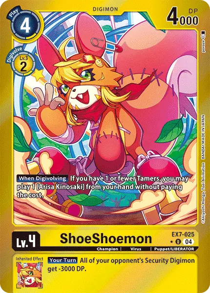 Digimon TCG Card 'EX7-025_P1' 'ShoeShoemon'