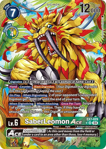 Digimon TCG Card EX7-029_P1 SaberLeomon