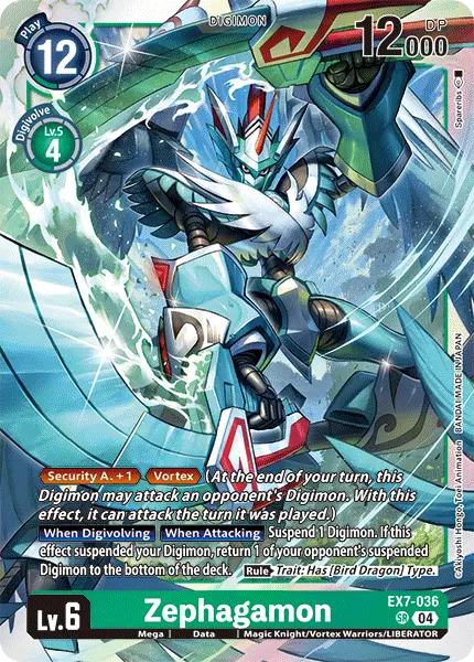 Deck EX7 Zephyrgamon with preview of card EX7-036