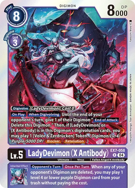 Digimon TCG Card EX7-058 LadyDevimon (X Antibody)