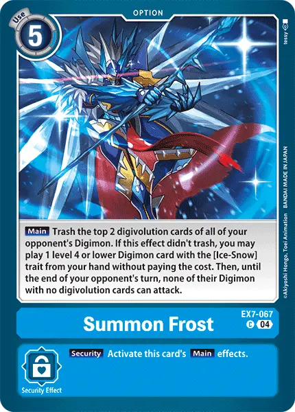 Digimon TCG Card 'EX7-067' 'Summon Frost'