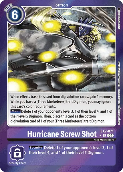 Digimon TCG Card 'EX7-071_P1' 'Hurricane Screw Shot'