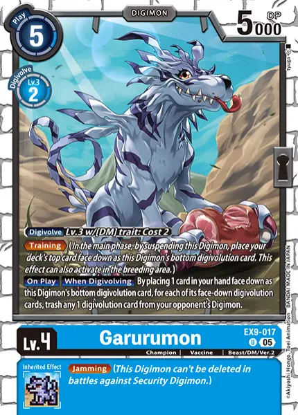 Digimon TCG Card 'EX9-017' 'Garurumon'