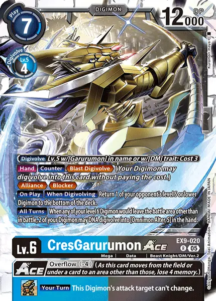 Digimon TCG Card 'EX9-020' 'CresGarurumon'