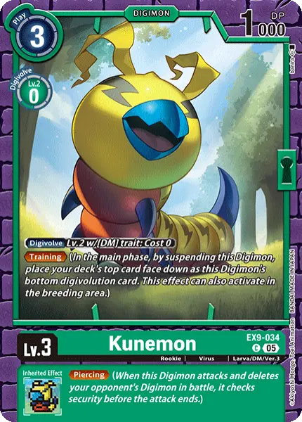 Digimon TCG Card 'EX9-034' 'Kunemon'