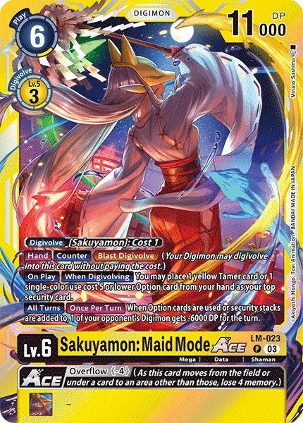 Digimon TCG Card 'LM-023' 'Sakuyamon: Maid Mode'
