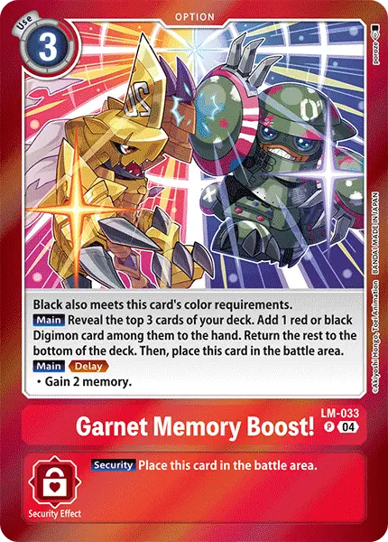 Digimon TCG Card 'LM-033' 'Garnet Memory Boost!'