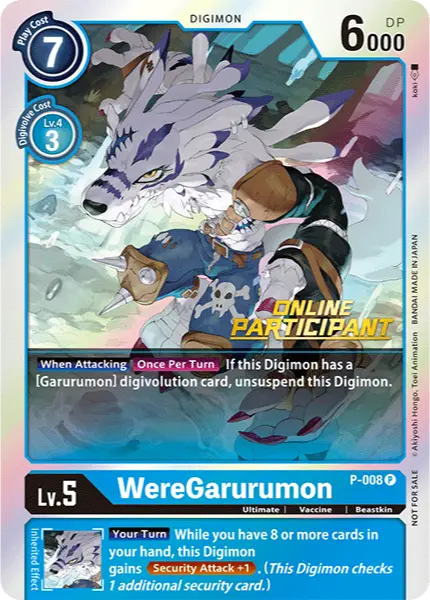 Digimon TCG Card 'P-008_P1' 'Weregarurumon'