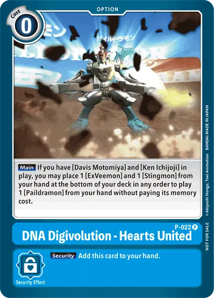 Digimon TCG Card 'P-022' 'DNA Digivolution - Hearts United'