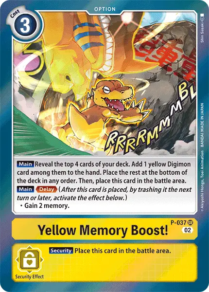 Digimon TCG Card 'P-037_P4' 'Yellow Memory Boost!'