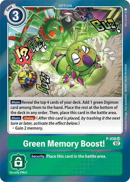 Digimon TCG Card 'P-038_P4' 'Green Memory Boost'