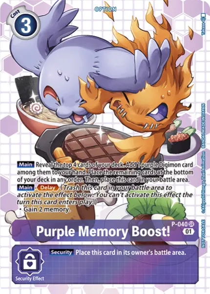 Digimon TCG Card 'P-040_P1' 'Purple Memory Boost!'