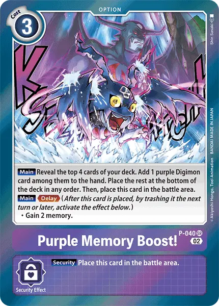 Digimon TCG Card 'P-040_P4' 'Purple Memory Boost!'