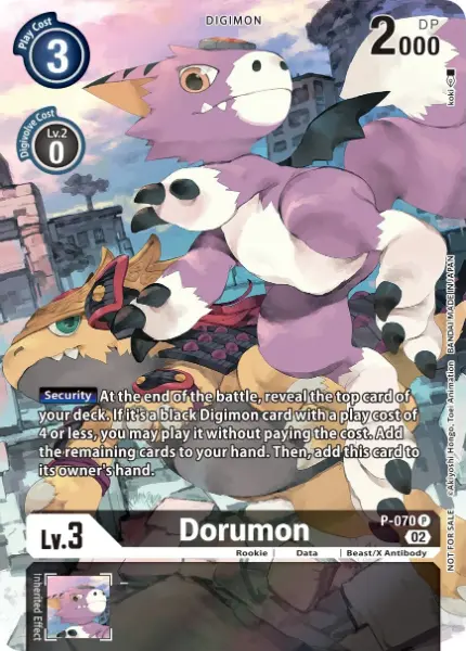 Digimon TCG Card P-070_P1 Dorumon