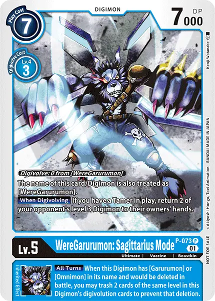 Digimon TCG Card P-073 WereGarurumon: Sagittarius Mode