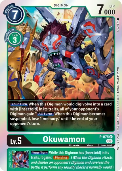 Digimon TCG Card P-075_P1 Okuwamon