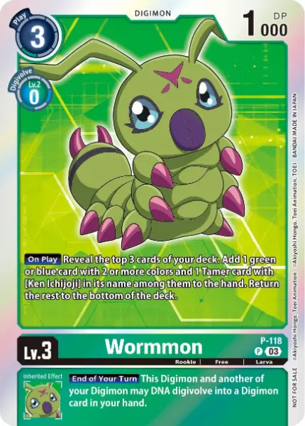 Digimon TCG Card 'P-118' 'Wormmon'