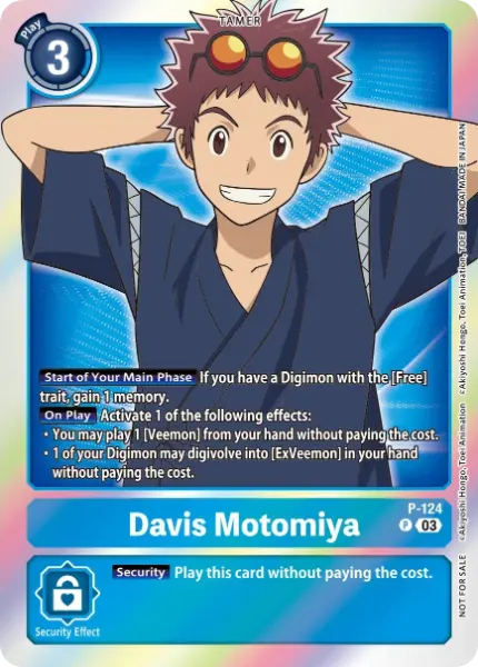 Digimon TCG Card P-124 Davis Motomiya