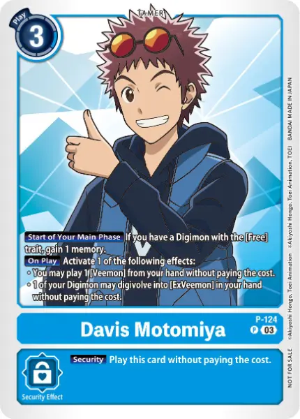 Digimon TCG Card P-124_P1 Davis Motomiya