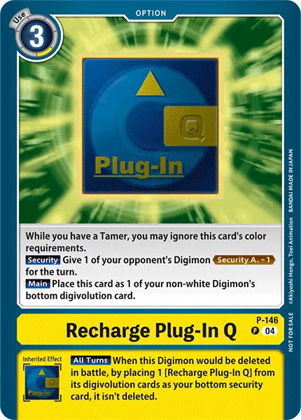 Digimon TCG Card 'P-146' 'Reload Plug-In Q'