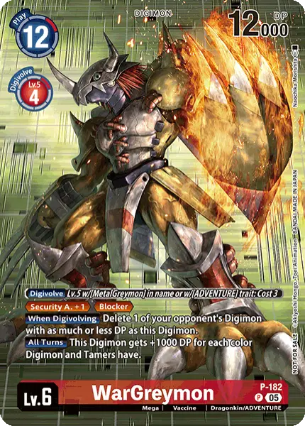 Digimon TCG Card 'P-182' 'WarGreymon'