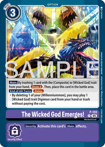 Digimon TCG Card 'P-193' 'The Wicked God Emerges!'